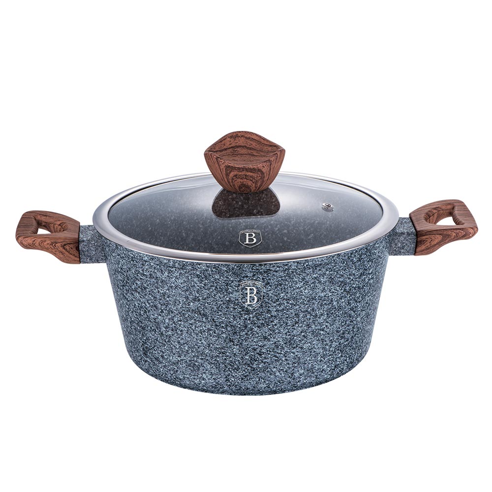 Berlinger Haus Κατσαρόλα 28 εκ. με Τριπλή Επίστρωση Μαρμάρου-Γρανίτη & Γυάλινο Καπάκι, Forest Line BH-1198