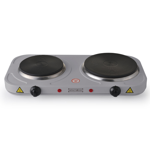 Royalty Line DKP-2500.15 Μαγειρική Εστία Διπλή 2500W Ασημί